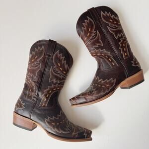 Dan Post Men's Brown Sidewinder Snip Toe Cowboy Boots Size 9